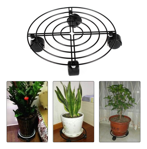 Macetero De Metal Negro Soporte Para Maceta De 27 Cm Con