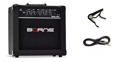 Amplificador Borne Guitarra Strike Preto G30+cabo+capotraste