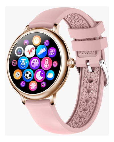 Smartwatch Reloj Inteligente Marca Jd Paris Con Malla De Silicona Rosa, Pantalla A Color De 1.09¨. Medidor De Spo2, Certificación Ip67 Y Malla Adicional Metálica