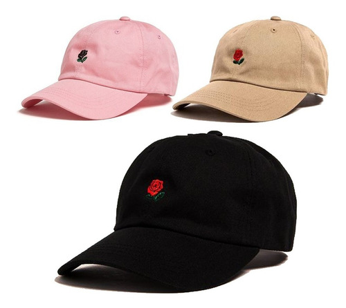 Kit 3 Bonés The Hundreds Aba Curva Rose Dad Hat Varias Cores