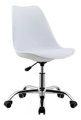 Silla de escritorio Decototale Tulip Oficina DT08SO gamer ergonómica  blanca con tapizado de cuero sintético