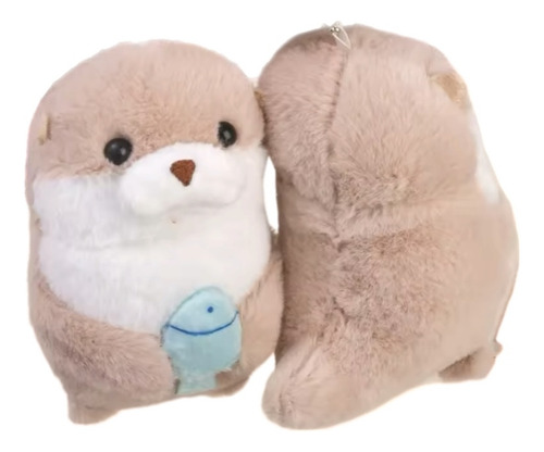 Llavero Colgante Peluche Nutria Tierna Y Su Pescado