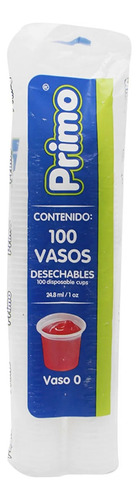 Vaso #0 Marca Primo Pack 6 Cajas Con 2000 Piezas Cada Caja