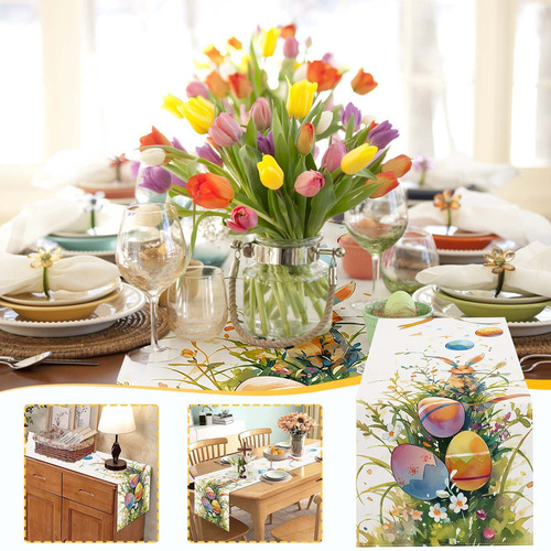 Mantel En Forma De W, Bandera De Mesa Para Pascua, Pascua, F