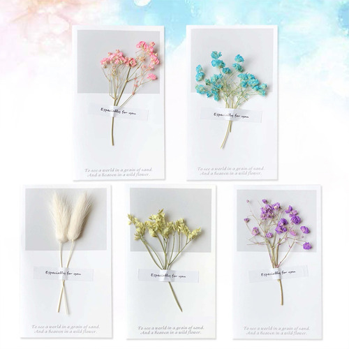 Imagem 2 de 8 de 5pcs Flores Secas Criativas Saudação Para O Aniversário De A