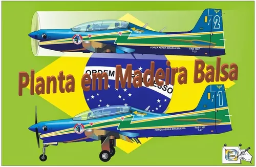 Planta Pdf Tucano T-27 Elétrico Em Madeira Balsa + Brinde - R$ 20