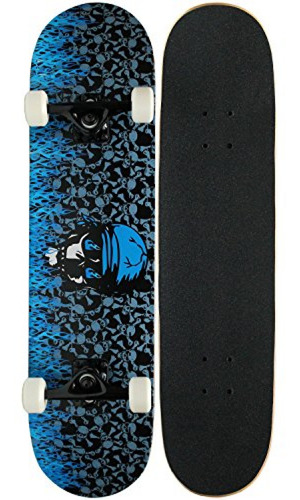 Tabla Skate Kpc Pro Skateboard Completo, Llama Azul