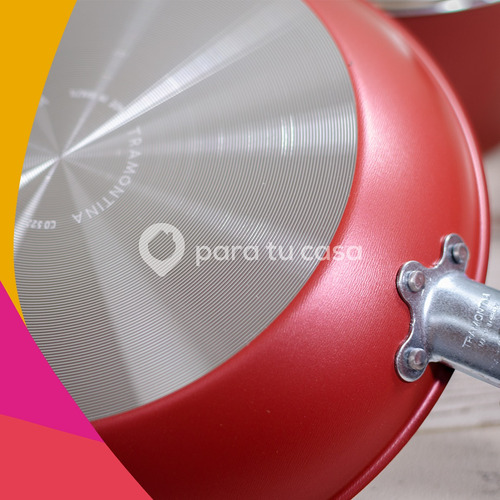 Imagen 7 de 10 de Ollas Tramontina Bateria Cocina Set 7 Pz Turim Teflón Ct