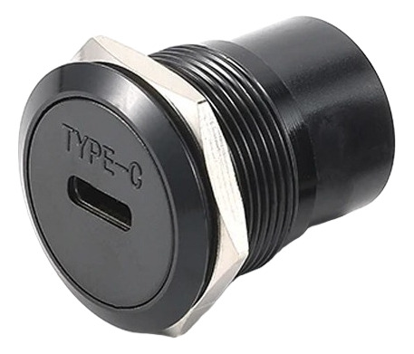 Kit 02 Conector Usb-c Dupla Fêmea Painel Rosca Porca Tipo C