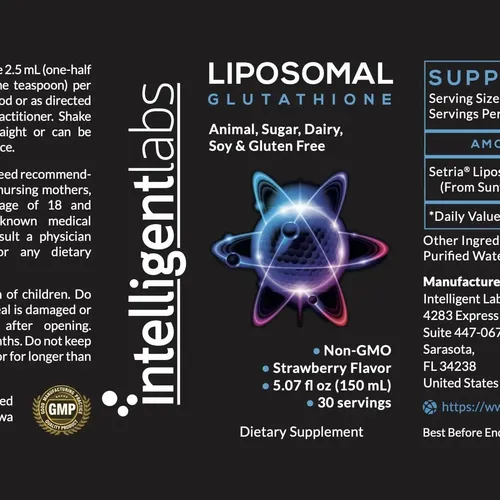 intelligent labs liposomal glutathione Glutatin + vitamina C, frmula antioxidante lquida avanzada, 500 mg de L-glutatin reducido + 1000 mg de vitamina C por porcin, 30 porciones, sin soja : Salud y Hogar Goodlife Choices - Essential PRO