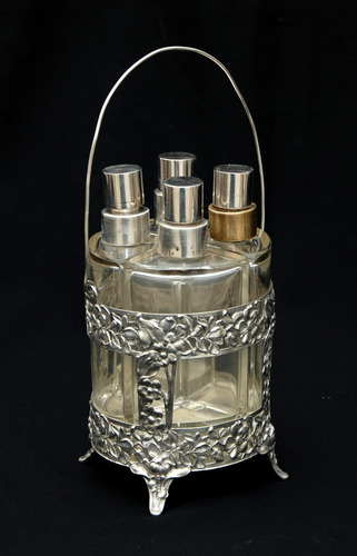 Perfumeiro Quádruplo Estilo Art Nouveau