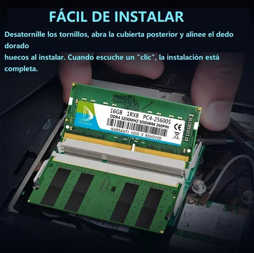 Memoria Ram DDR4 16g Gamer Ddr4-3200mhz Sodimm para laptops Pc4-25600 Duomeiqi CL17 260Pin verde