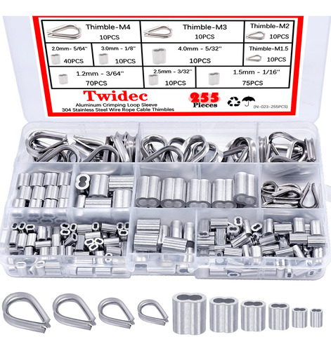 Twidec Pieza Cable Cuerda Alambre Acero Inoxidable Funda Kit