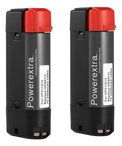 Powerextra 2pack 7v 1500mah Li-ion Batera Para Black & Decke