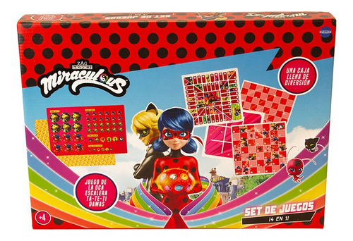 Juego Miraculous 4 En 1 Oca Damas Ta Te Ti  - Sharif Express