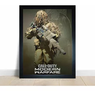 Quadro Call Of Duty Gamer C/ Moldura Poster A3 45x33 Cm