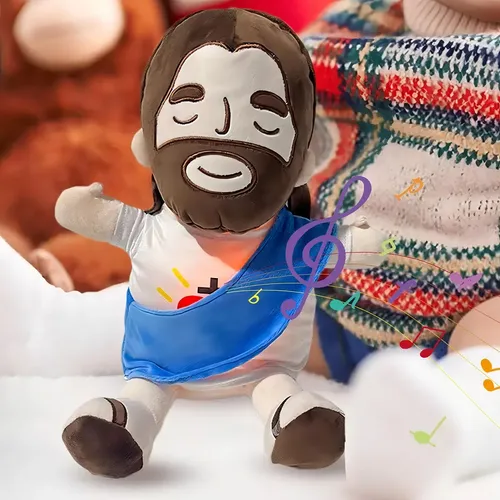 Muñeco De Peluche De Jesús Con Cruz – Suave, Hipoalergénico, 28x11x38 Cm, Ideal Para Decoración, Regalo Y Compañía Infantil