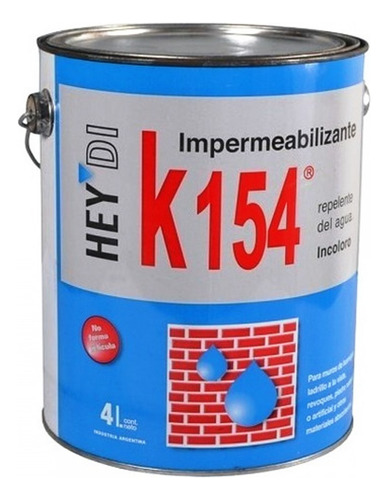Heydi K154 Hidrorepelente Incoloro Para Ladrillos X 4 Lts.
