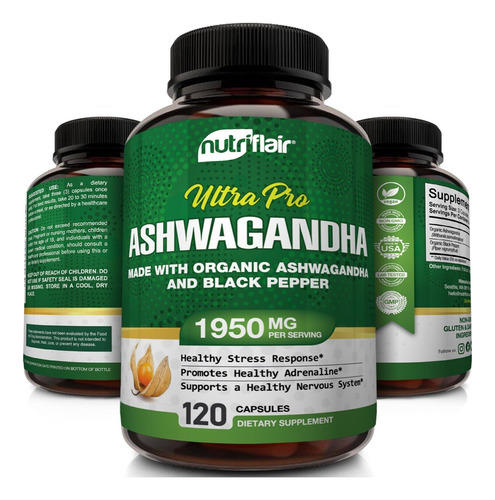 Nutrivein Ashwagandha De 1600 Mg Con Peppers 120cps