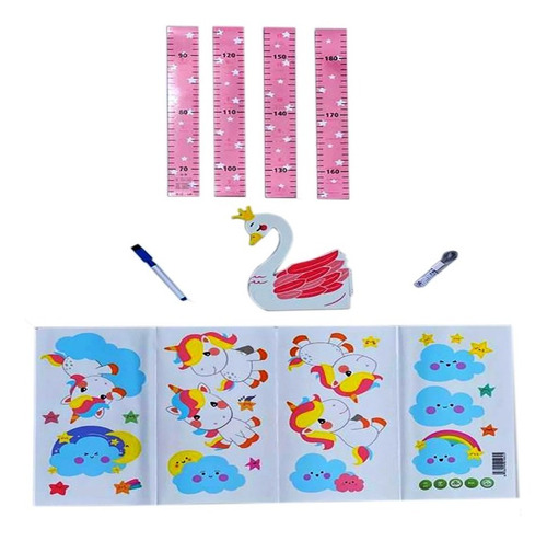 Imagen 2 de 2 de Tallimetro Niños Con Cabeza Imantada Movible - Cisne