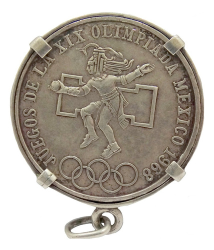 Imagen 3 de 6 de Moneda Plata 25 Pesos Mexicanos Olimpiadas 1968 Portamoneda