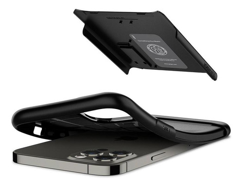 Imagem 5 de 8 de Capa Spigen Slim Armor Preto Para iPhone 12 Pro Max