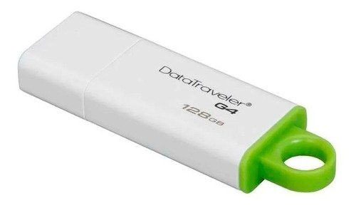 Imagen 1 de 2 de Memoria USB Kingston DataTraveler G4 DTIG4 128GB 3.0 blanco y verde