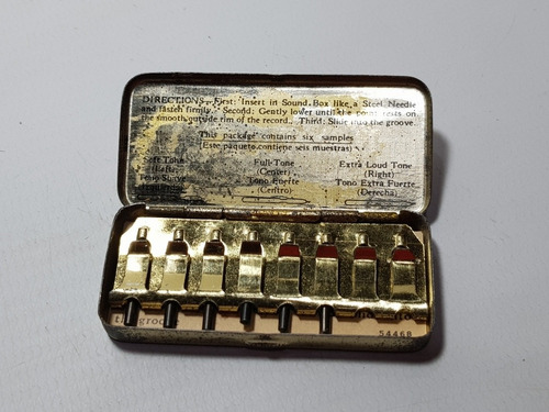 Imagen 3 de 6 de Antigua Caja Púas Rca Victrola + 6 Púas Originales Mag 58218