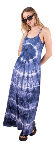 Vestido Mujer De Algodon En Colores Combinados Para Verano