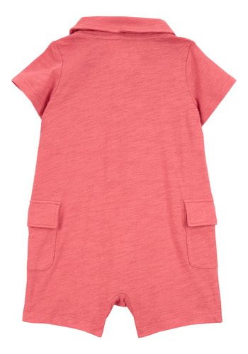 Jumpsuit De Algodón Tipo Polo Rosa De Bebé 1s470410 Carters®