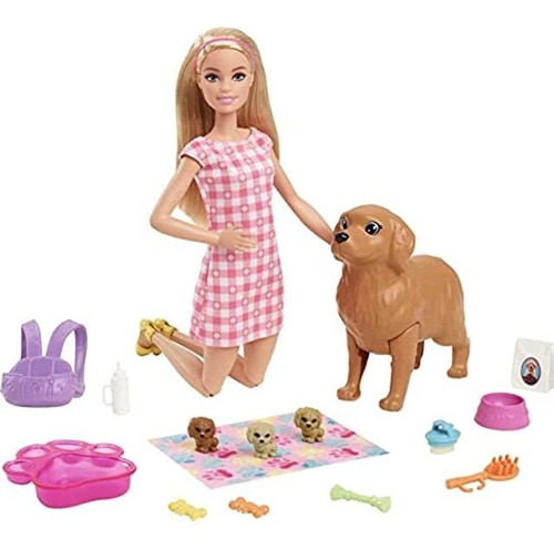 Barbie Muñeca Y Cachorros Recién Nacidos (rubia, 11.5 Pulga