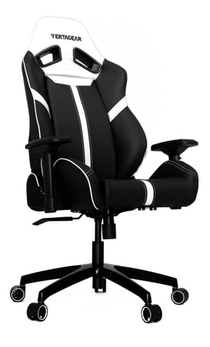Silla de escritorio Vertagear SL5000 VG-SL5000 gamer ergonómica  negra y blanca con tapizado de cuero sintético