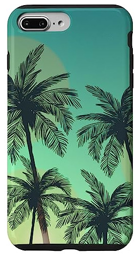 Funda Para iPhone 7 Plus/8 Plus Palm Trees Sunset Plastico