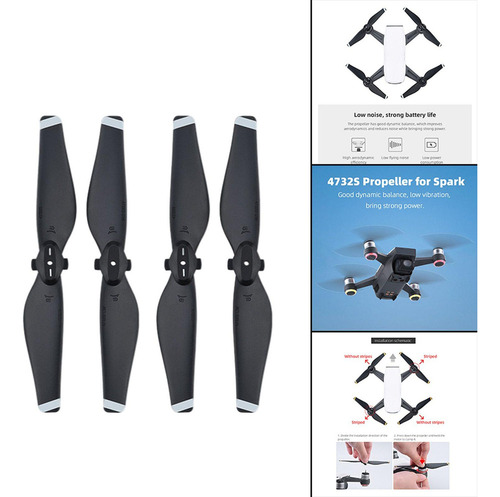 4pack Hélices Compatibles Con Spark 4732s Drone Accesorios