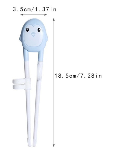 Hashi Sushi Pauzinho Adaptador Pinguim Azul Infantil