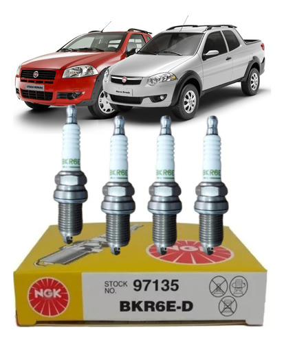 Jogo De Vela Ngk Fiat Strada 1.3 E 1.4 Fire / 1.6 16v 96/99