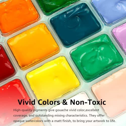 Set De Pinturas Himi Gouache 24 Colores Con Pinceles