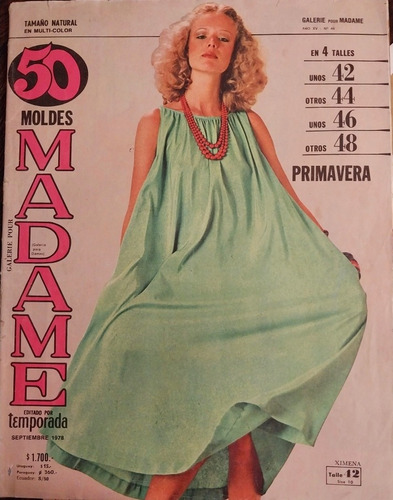 Revista Madame De Primavera De 1978 Con 50 Moldes, Temporada
