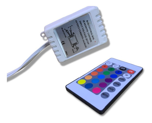 Kit Controle + Controladora Fita Led Rgb 1 Via 5050 + Fonte Tensão De Operação 12v 12v