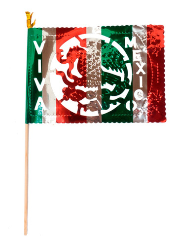 Decoración Bandera Metálica Tricolor Fiestas Patrias 10 Pza.