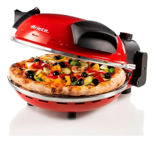 Forno De Pizza focaccia Elétrico Bancada Vermelho Ariete by Delonghi Rápido 4 Min 127v italiano 1200W 400ºC
