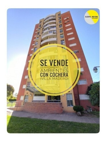 Imagen 1 de 19 de Se Vende  Excelente  Departamento Tres Amb. Con Cochera (villa Madero)