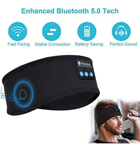 Diadema Bluetooth 5.0 Music para dormir con color negro alternativo