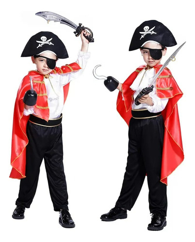 Disraz De Pirata Niño Halloween Sombrero Traje