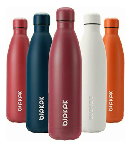 Bjpkpk Stainless Steel Water Bottles -25oz/750ml -insulated Color Brick Red