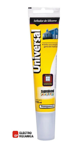 Imagen 2 de 8 de Sellador Silicona Universal Transparente Suprabond Pomo 110