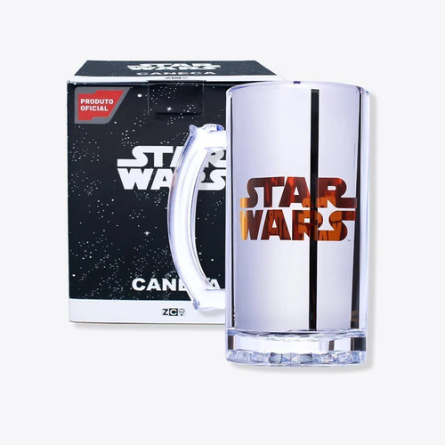 Caneca Chopp Eletrostática Star Wars | Laranja | Metalizada