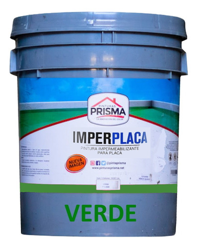 Imperplaca Pintura Impermeabilizante Verde Cuñete 5gl Prisma