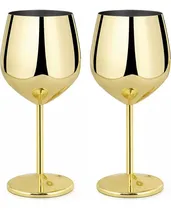 Comprar 2 Copas Vino Acero Inoxidable,juego Regalo 2 Copas Metálicas