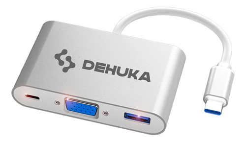 Dehuka Adaptador USB C VGA USB 3.0 USB C Color Gris